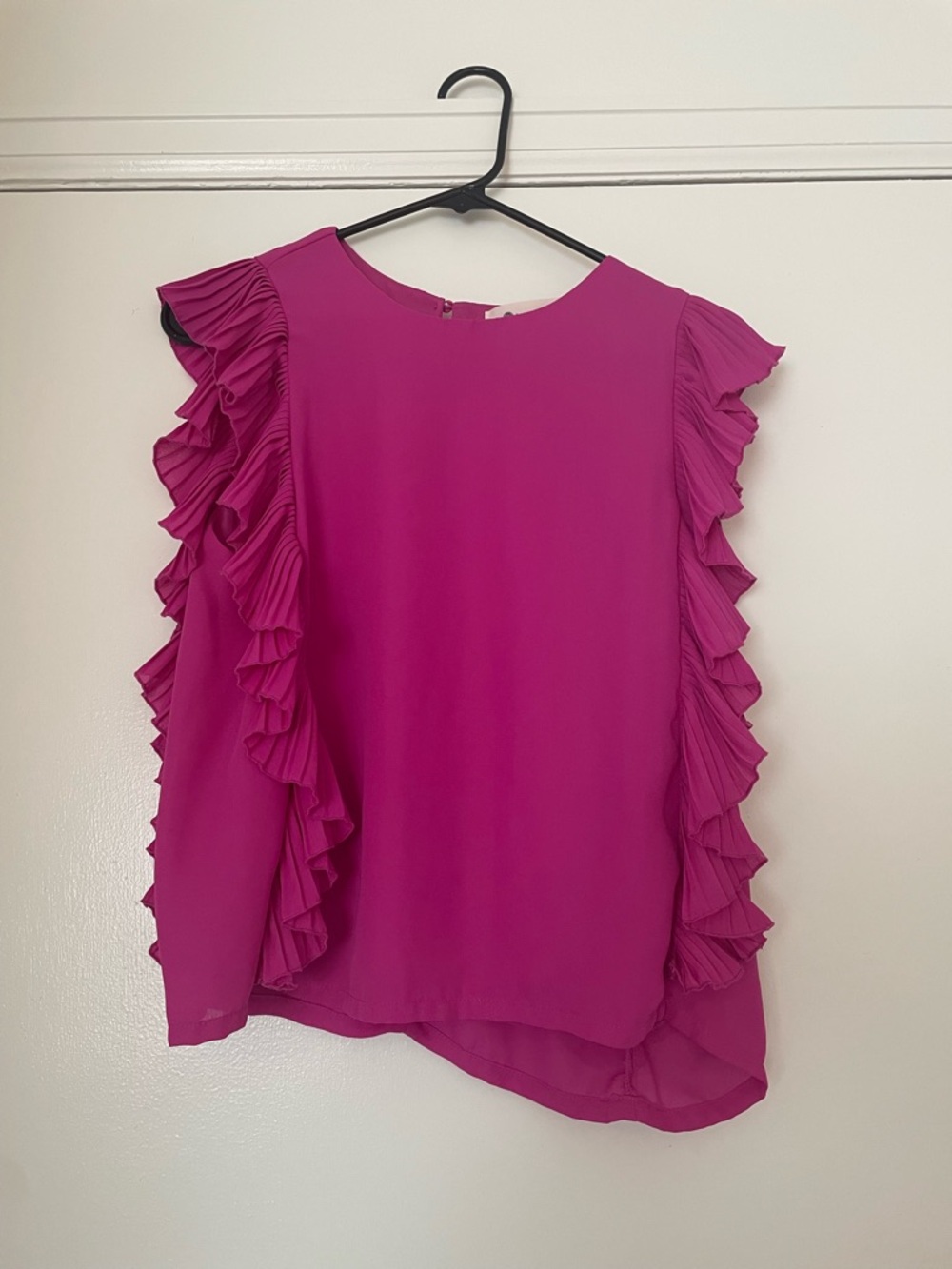 The Impeccable Pig Fuchsia Ruffle-Sleeve Blouse
